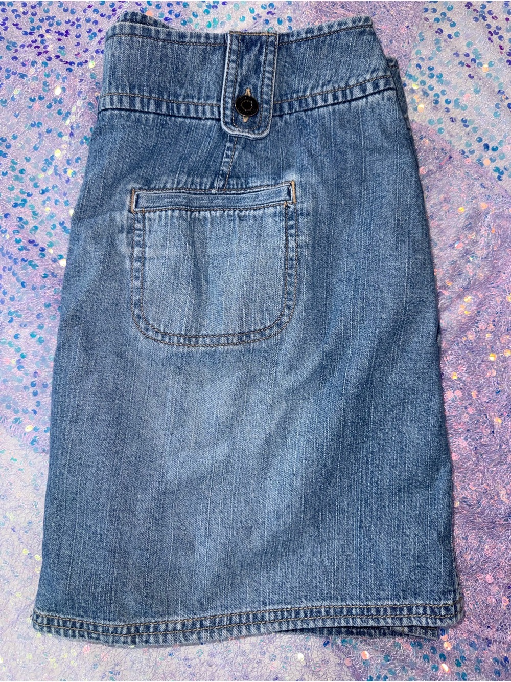 2616-Sonoma Blue Denim Skort with Front Patch Pocket